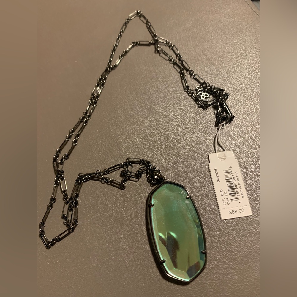 SOLD NWT Kendra Scott Gunmetal Reid with gray dichroic stone